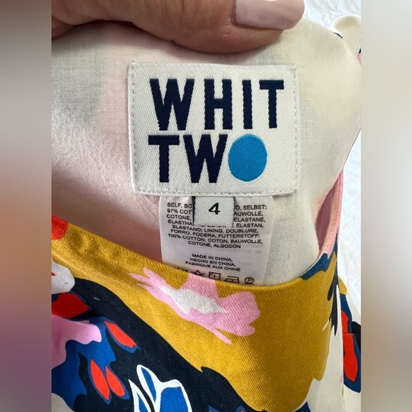 Anthropologie Whit Two | Women’s SZ 4 | Pink Floral Petal Cross Back Dress - Picture 9 of 11